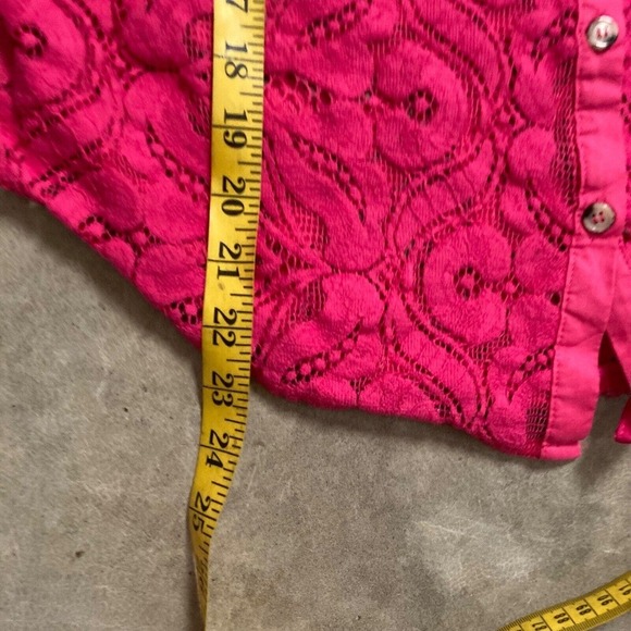 Maeve by Anthropologie Shirt Womens Size 6 Pink Rose Lace Button Down‎ - Picture 5 of 11